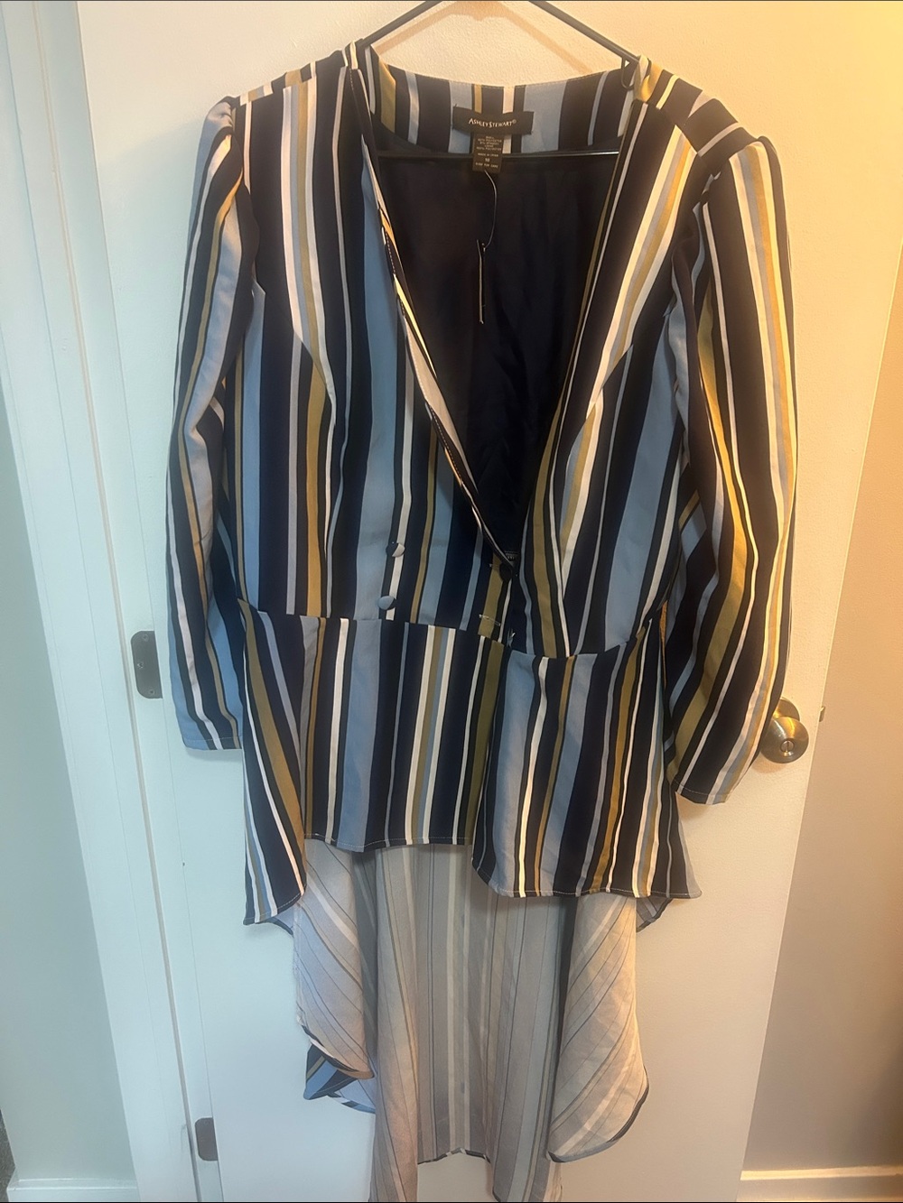 Ashley Stewart Striped Longline Blazer